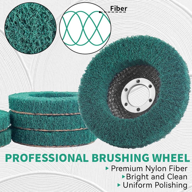 NuoDunco 10Pcs 180 Grit Scour Flap Disc 4 1/2 Inch Angle Grinder Attachment Coarse Sanding Disc Paint Rust Remover Wire Brush Metal Polishing Wheel - Image 5